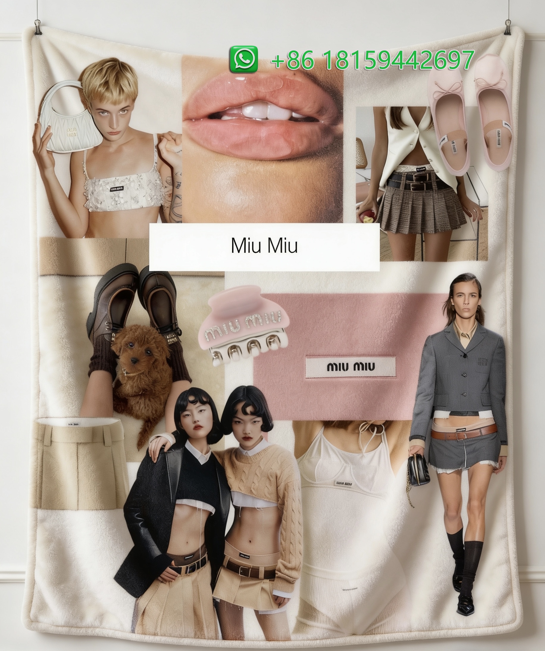 Miumiu Throw Blankets